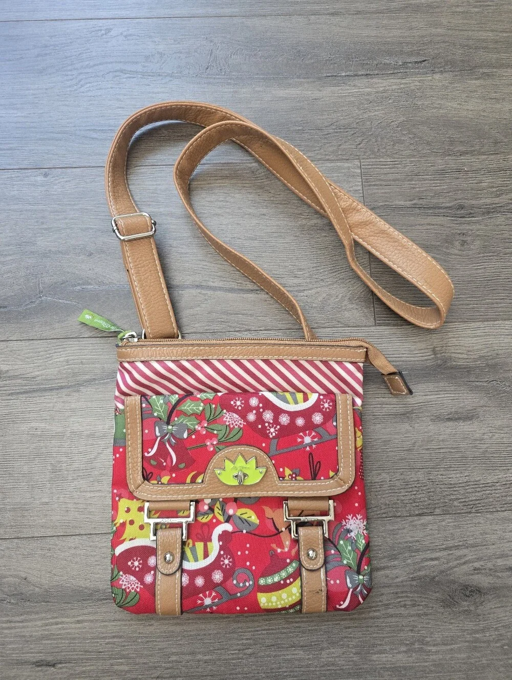 Lily Bloom Christmas Front Pocket Crossbody Bag Holiday Festive